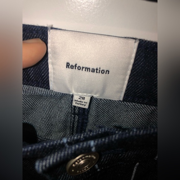 New Anthropologie x Reformation Cary Low-Rise Wide-Leg Pinstripe Lake Jeans 28 - Picture 12 of 12